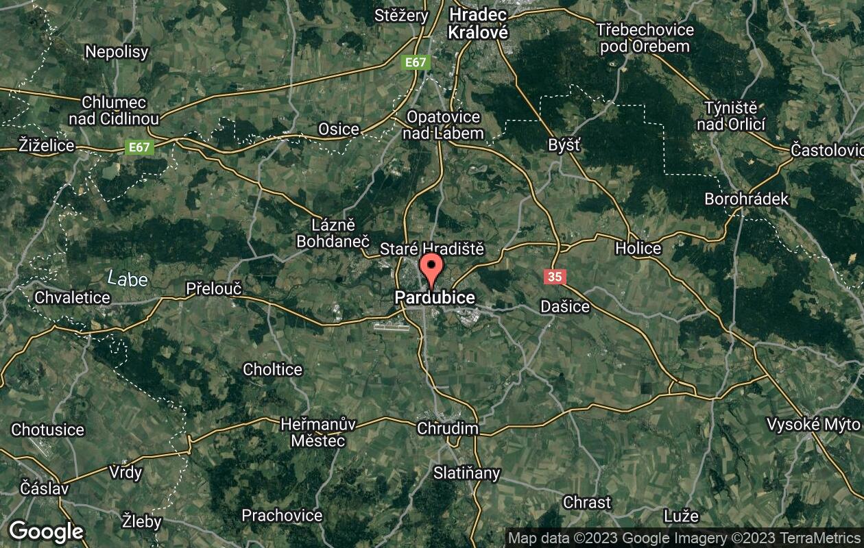 mapka pardubice