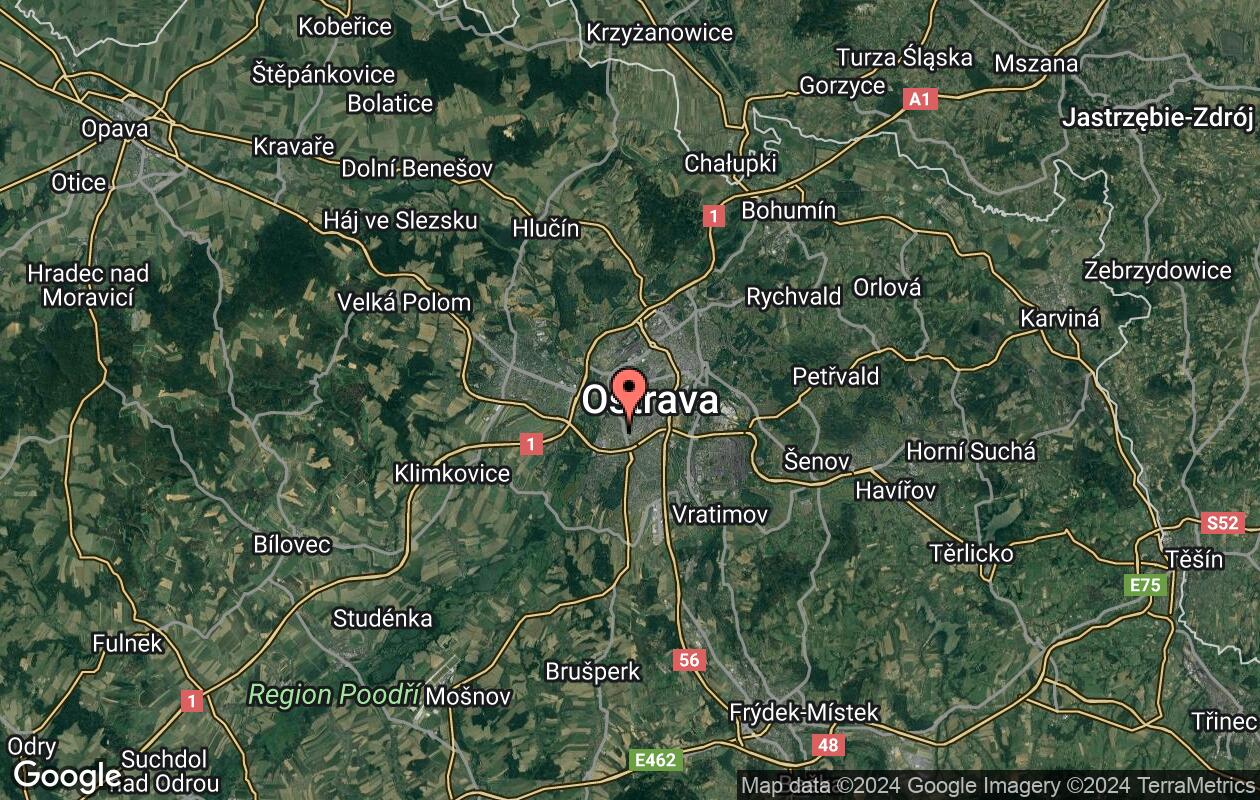 mapka ostravar aréna