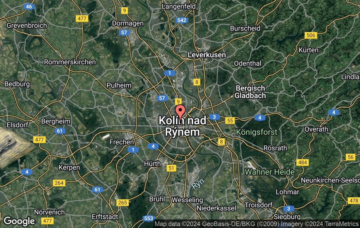mapka Kolín