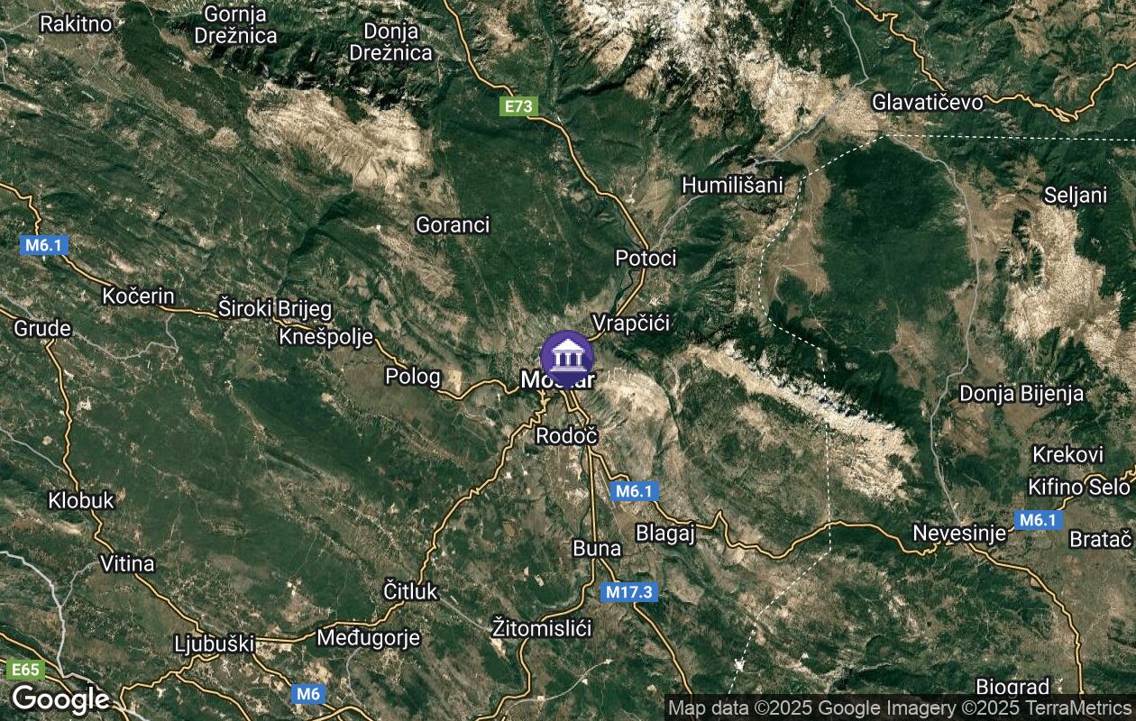 Stari most v Mostaru mapa