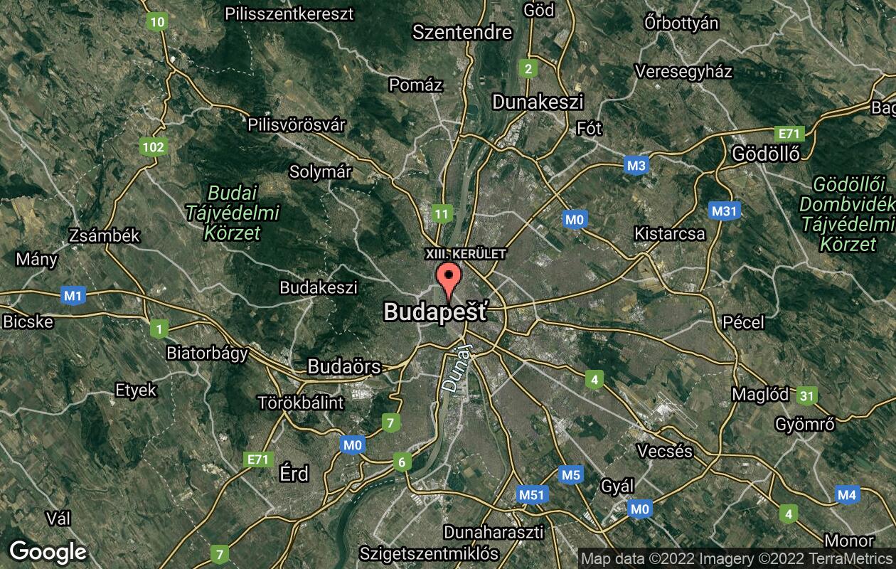 Mapa Budapešť