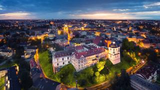 Pohled na večerní Lublin