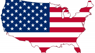 USA mapa s vlajkou - Cestovinky.cz
