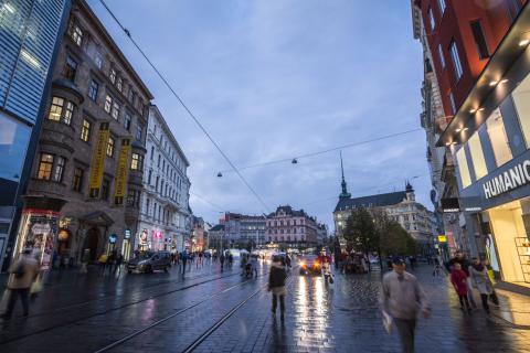 Brno déšť