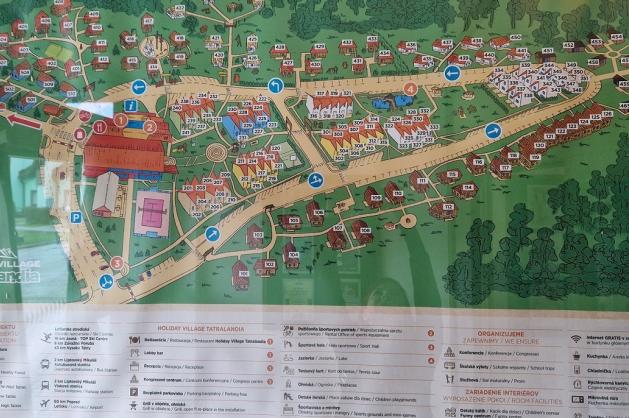 Mapa ubytovacích jednotek Holiday Village Tatralandia