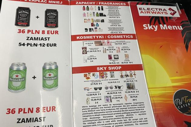 Druhá část palubního katalogu.