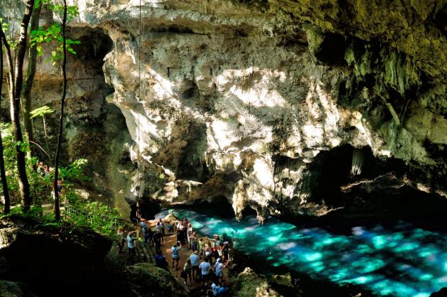 Jeskyně Los Tres Ojos v Dominikánské republice v Dominikánské republice
