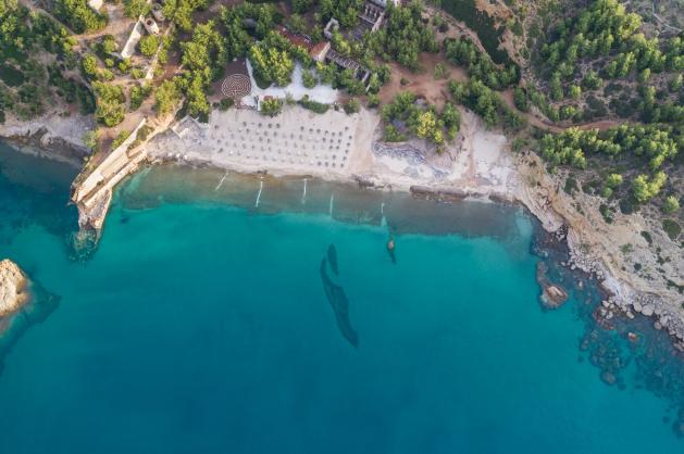 Pláž Metalia na ostrově Thassos.