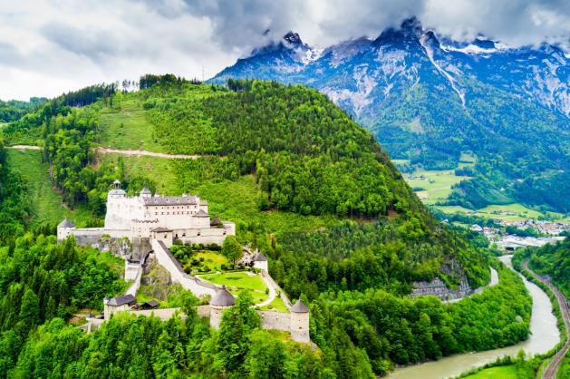 Hrad Hohenwerfen v Rakousku