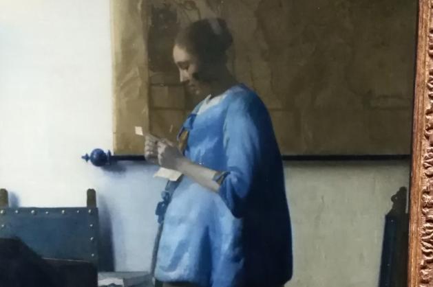 Jan Vermeer -  Žena v modrém čtoucí dopis