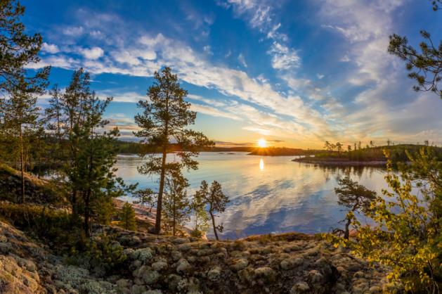 Ladožské jezero – slunce