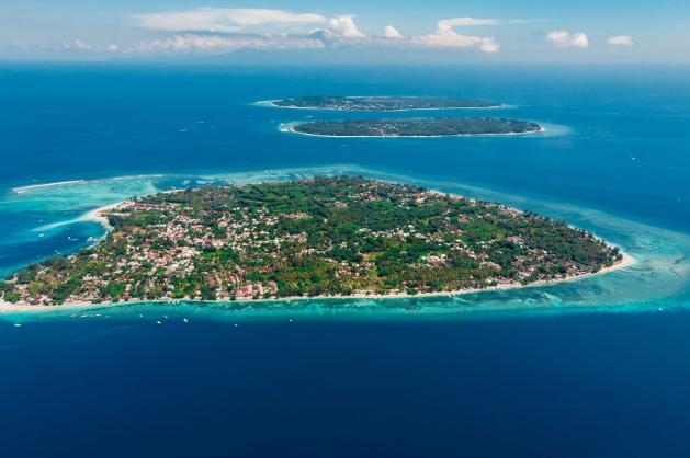 Pohled na ostrovy Gili