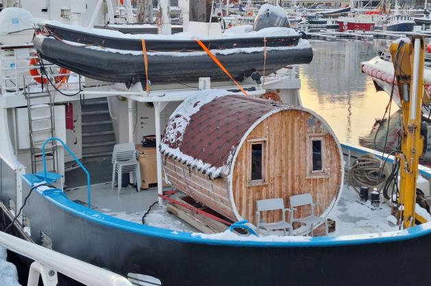 Sauna na lodi v Tromsu