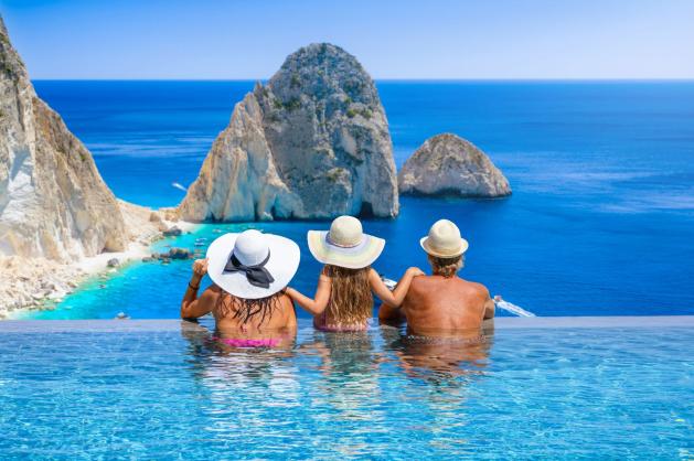 Rodina na dovolené u moře