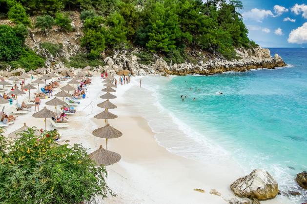 Marble Beach na ostrově Thassos