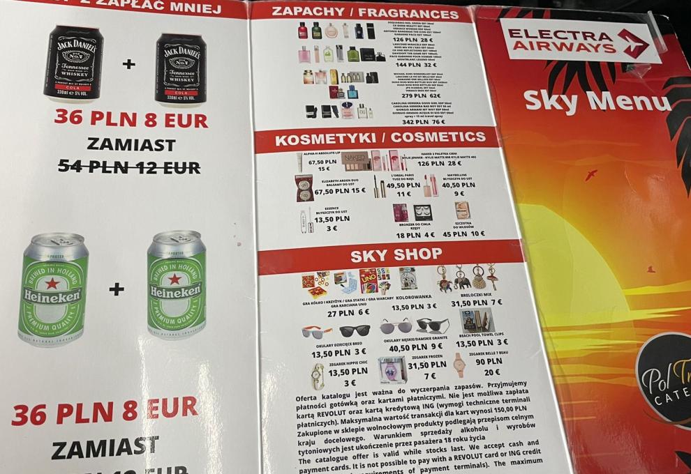 Druhá část palubního katalogu.