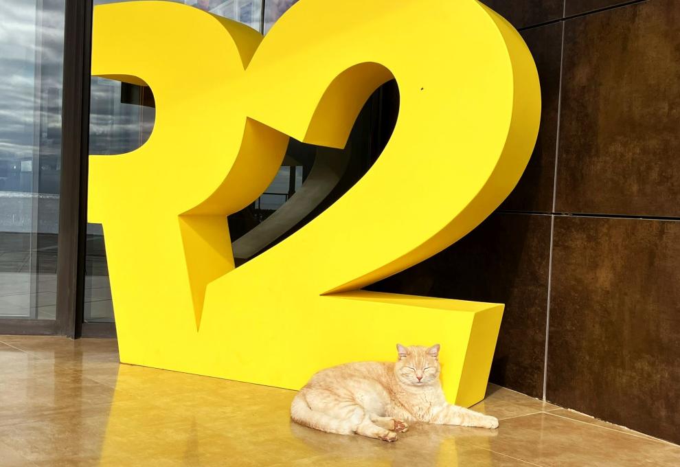 Hotelový maskot u recepce