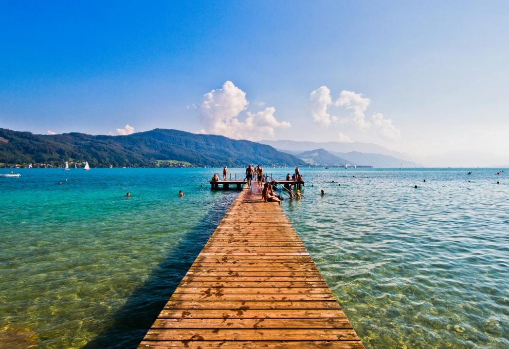 Jezero Attersee v Rakousku