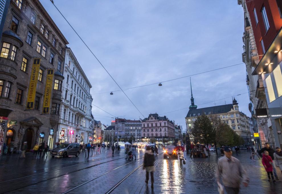 Brno déšť