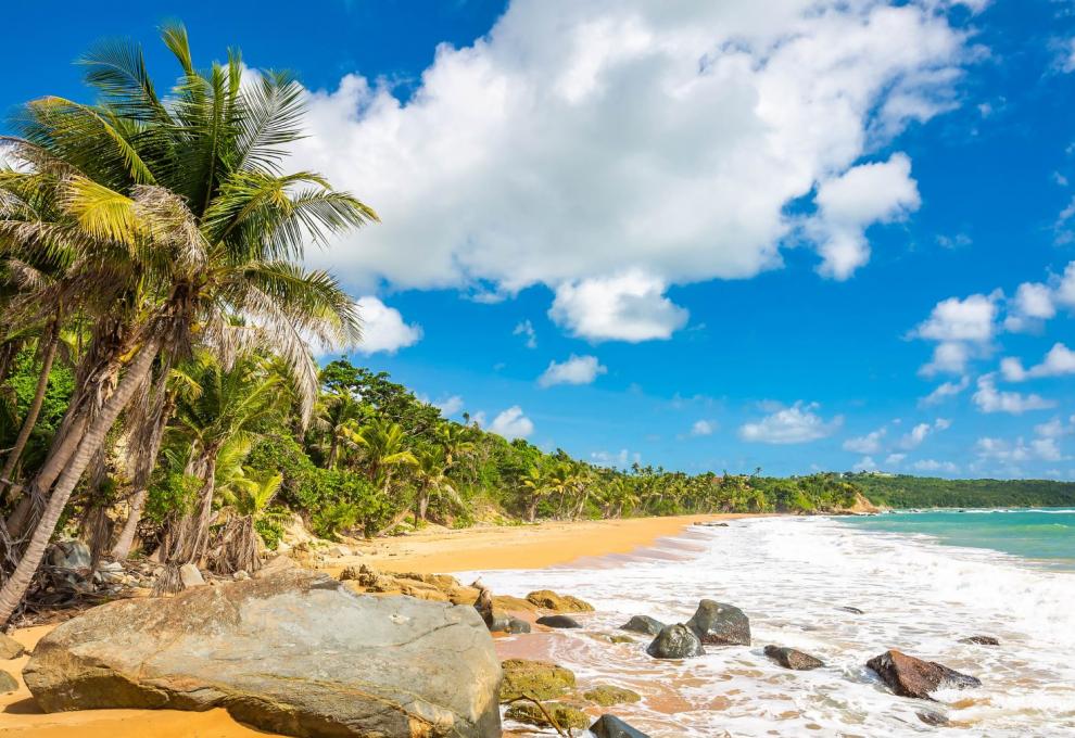 Pláž Flamenco v Portoriku 