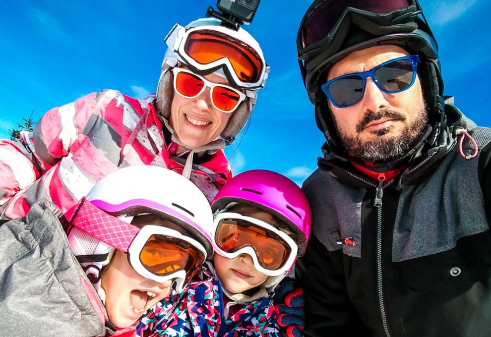 Rodina na lyžích
