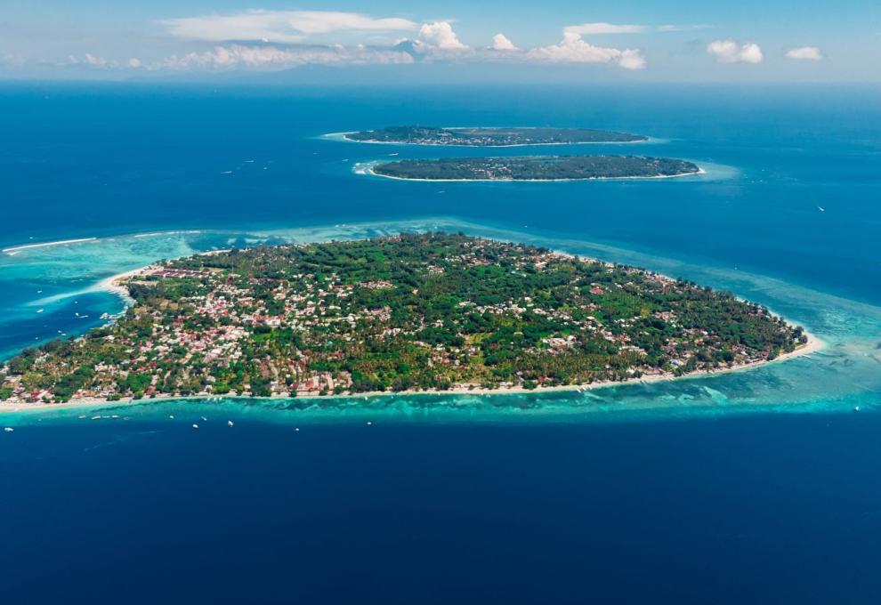 Pohled na ostrovy Gili