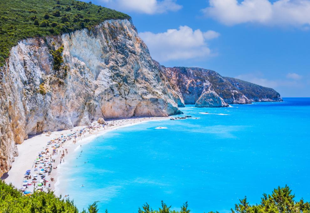 Lefkada pláž a útes