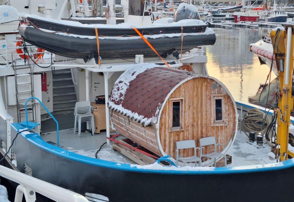 Sauna na lodi v Tromsu