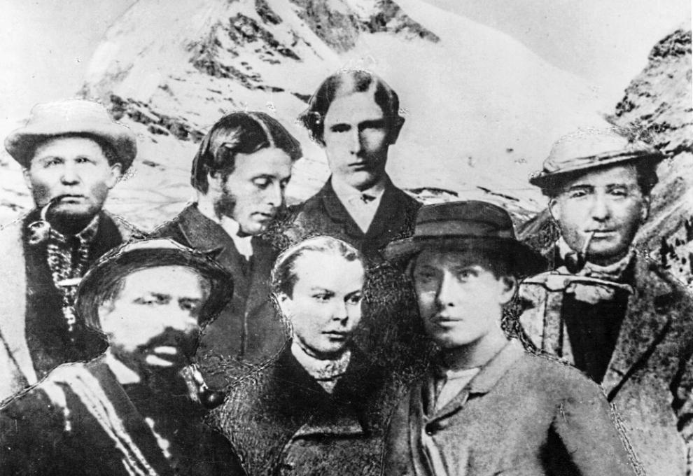 Slavná skupina Edvarda Whympera, která pokořila v roce 1865 poprvé Matterhorn. - Cestovinky.cz