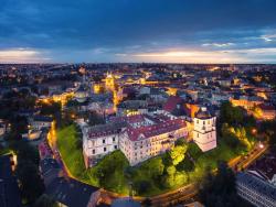 Pohled na večerní Lublin